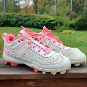 Under Armour Kids' Pink and White Sneakers